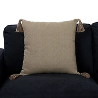 Taupe Farah Embroidered Floral Pillow