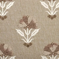 Taupe Farah Embroidered Floral Pillow