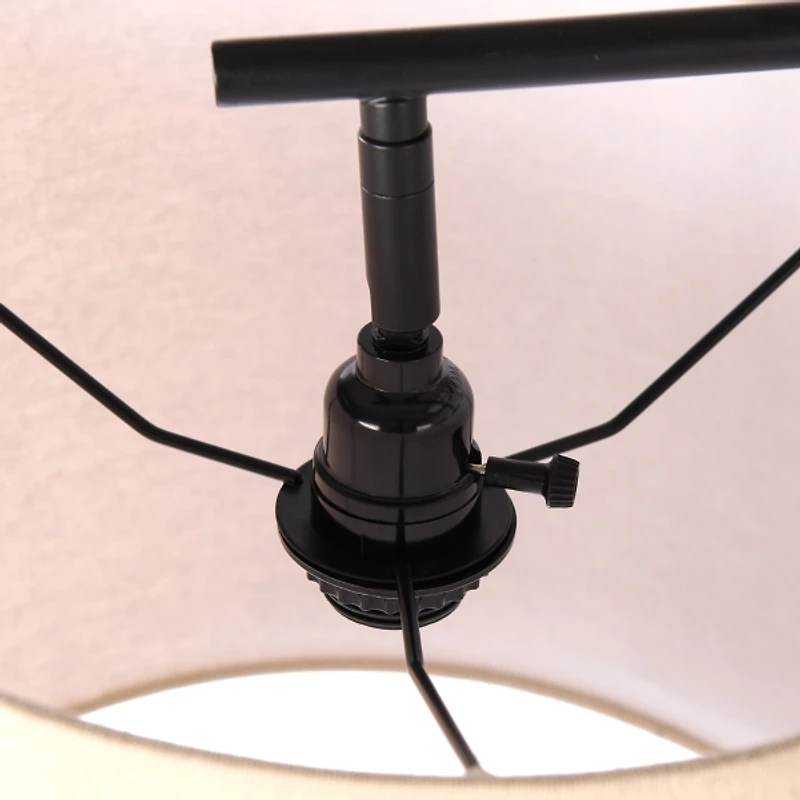 Black Iron Hanging Shade Floor Lamp