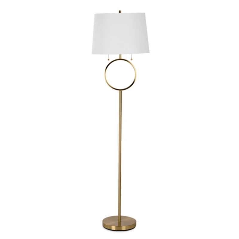 Brushed Gold Metal Circle Floor Lamp