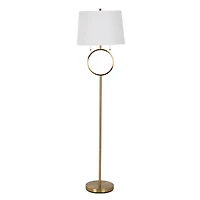 Brushed Gold Metal Circle Floor Lamp
