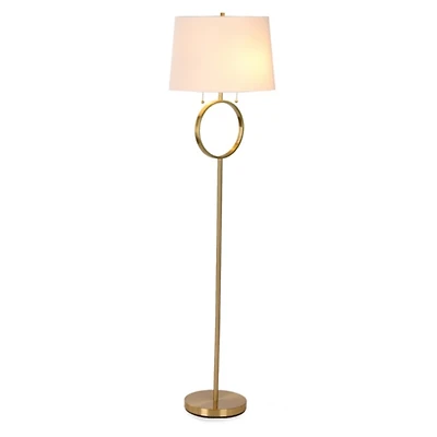 Brushed Gold Metal Circle Floor Lamp