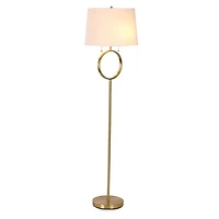 Brushed Gold Metal Circle Floor Lamp