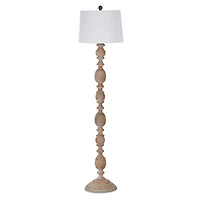 Natural Wood Finish Spindle Floor Lamp