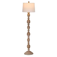 Natural Wood Finish Spindle Floor Lamp