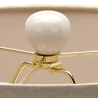 White Embossed Floral Ceramic Table Lamp