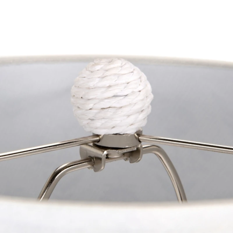 White Rope Scalloped Shade Table Lamp
