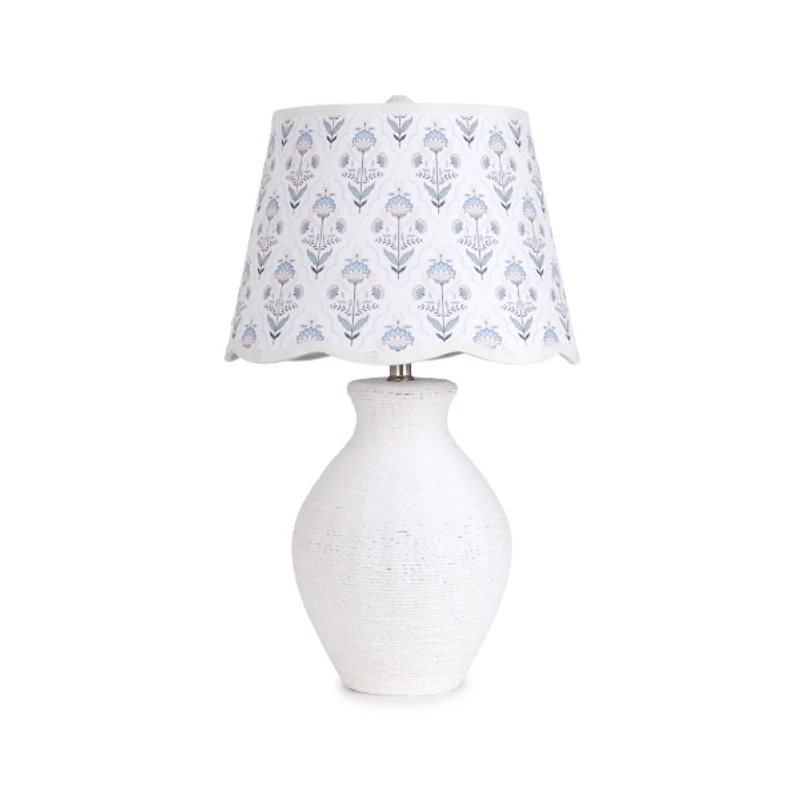 White Rope Scalloped Shade Table Lamp