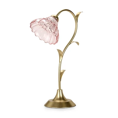 Pink Glass Flower Table Lamp