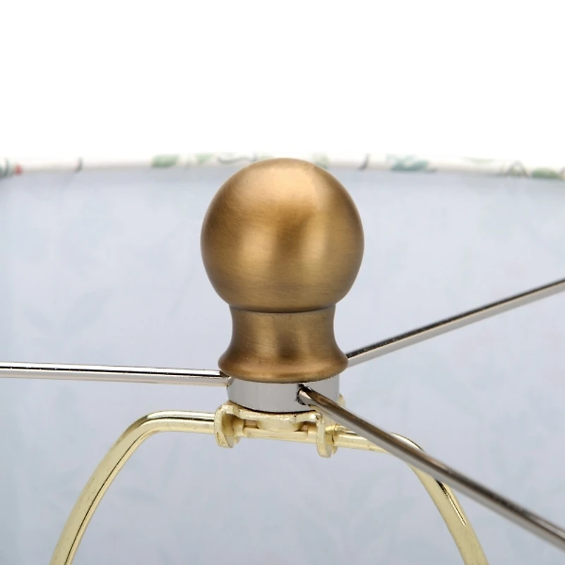 Green Glass Floral Shade Table Lamp