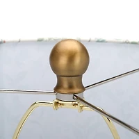 Green Glass Floral Shade Table Lamp