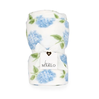 Blue Hydrangeas Plush Throw