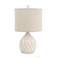 Winnie White Wave Ceramic Table Lamp