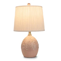Pink Ceramic Flowers Table Lamp