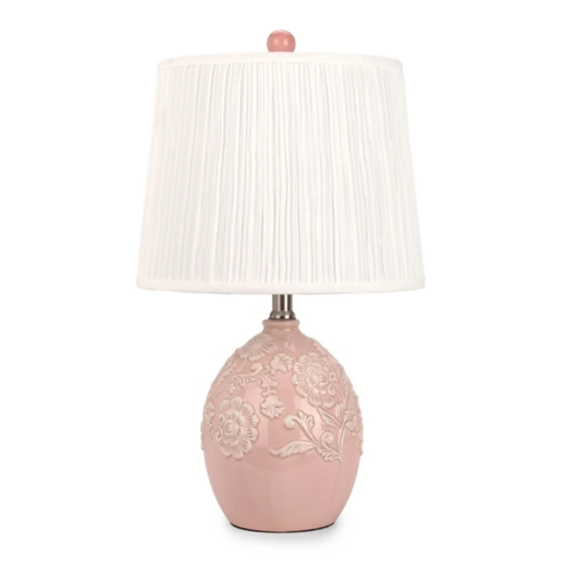 Pink Ceramic Flowers Table Lamp
