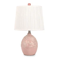 Pink Ceramic Flowers Table Lamp