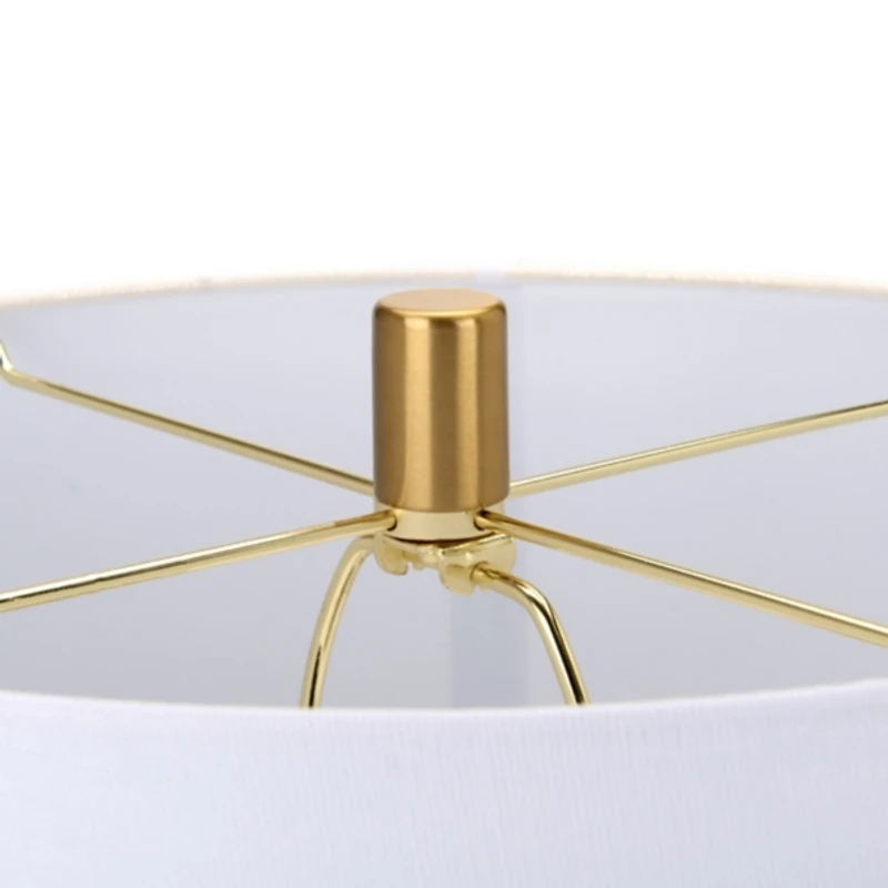 Lily White Ribbed Ceramic Table Lamp