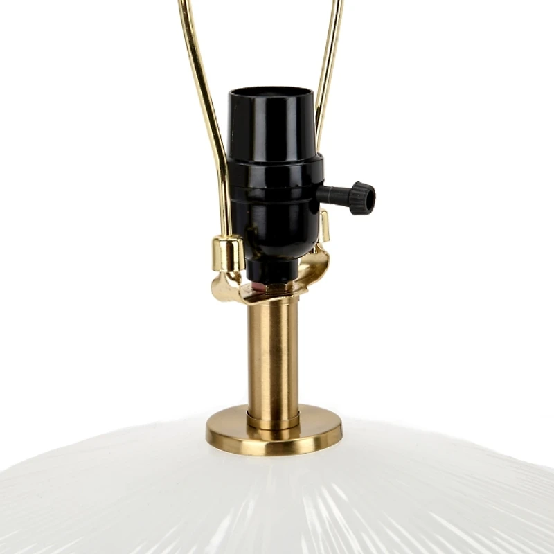 Lily White Ribbed Ceramic Table Lamp