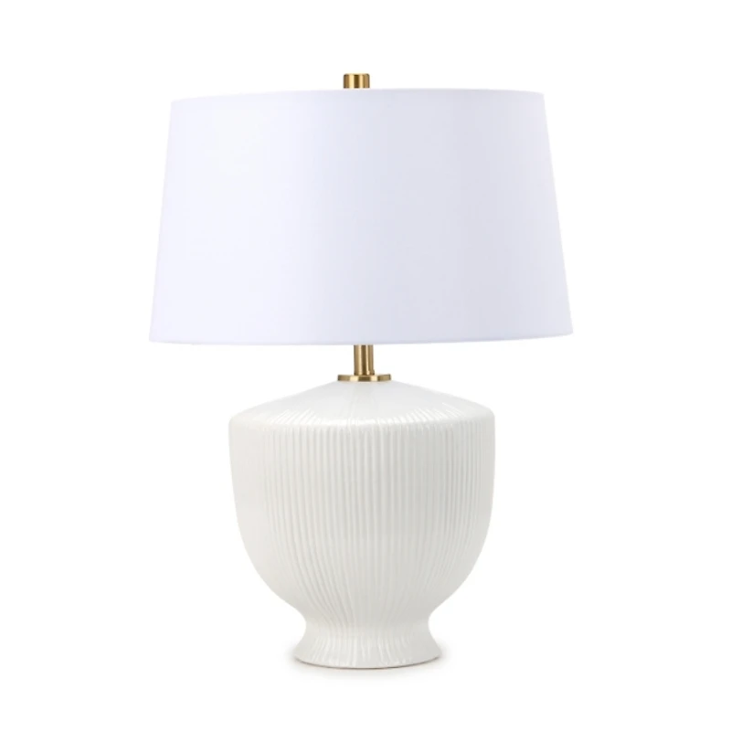 Lily White Ribbed Ceramic Table Lamp