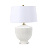 Lily White Ribbed Ceramic Table Lamp