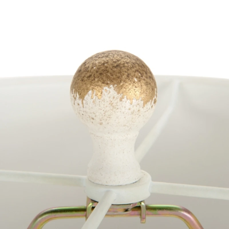 Cream and Gold Distressed Table Lamp