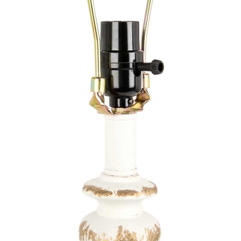 Cream and Gold Distressed Table Lamp