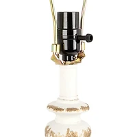 Cream and Gold Distressed Table Lamp