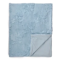 Blue Dimensional Flowers Throw