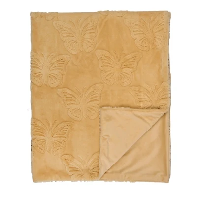 Yellow Dimensional Butterfly Throw