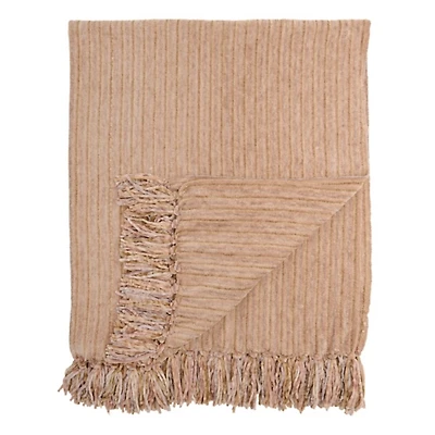 Taupe Tonal Ribbed Chenille Throw