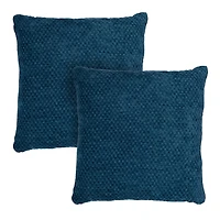 Denim Textured Chenille Pillows, Set of 2