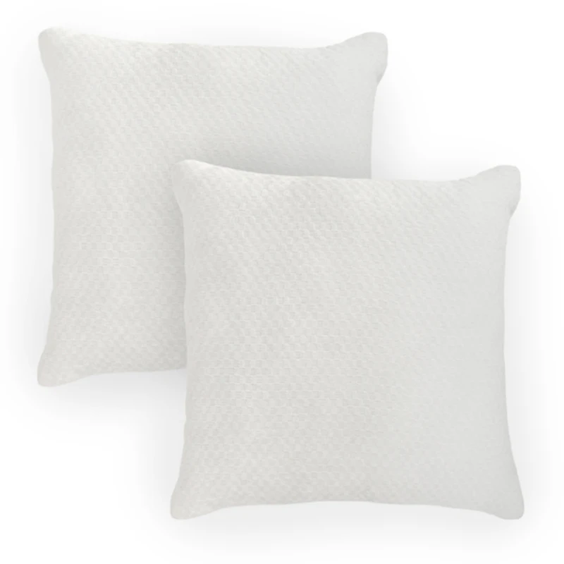 Ivory Textured Chenille Pillows, Set of 2