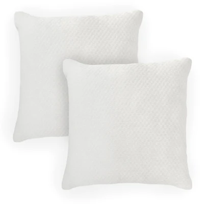 Ivory Textured Chenille Pillows, Set of 2