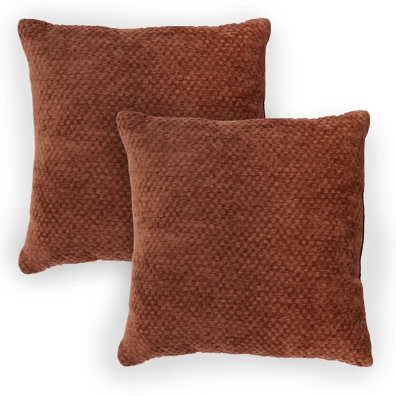 Rust Textured Chenille Pillows, Set of 2