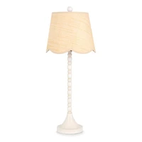 White Spindle Rattan Shade Buffet Lamp