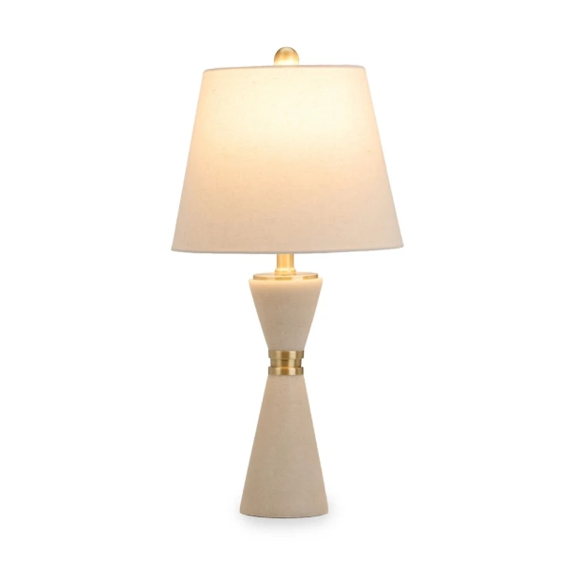 White Hourglass Base Table Lamp