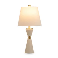 White Hourglass Base Table Lamp