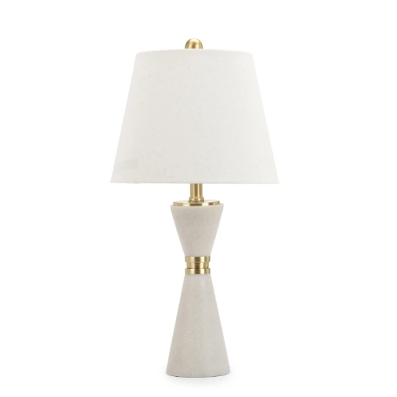 White Hourglass Base Table Lamp