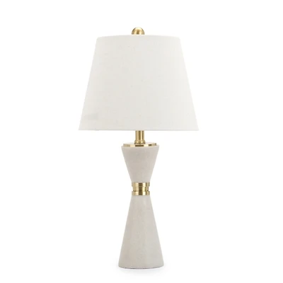 White Hourglass Base Table Lamp