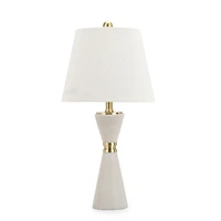 White Hourglass Base Table Lamp
