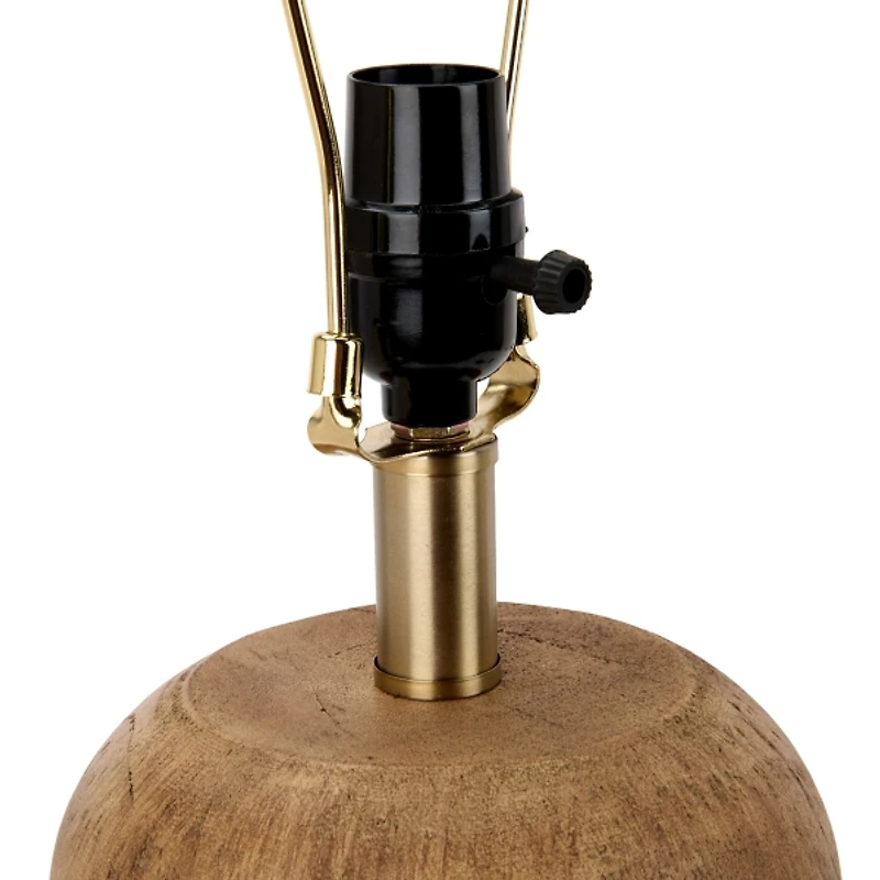 Brown Wood Finish Ribbed Table Lamp