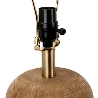 Brown Wood Finish Ribbed Table Lamp
