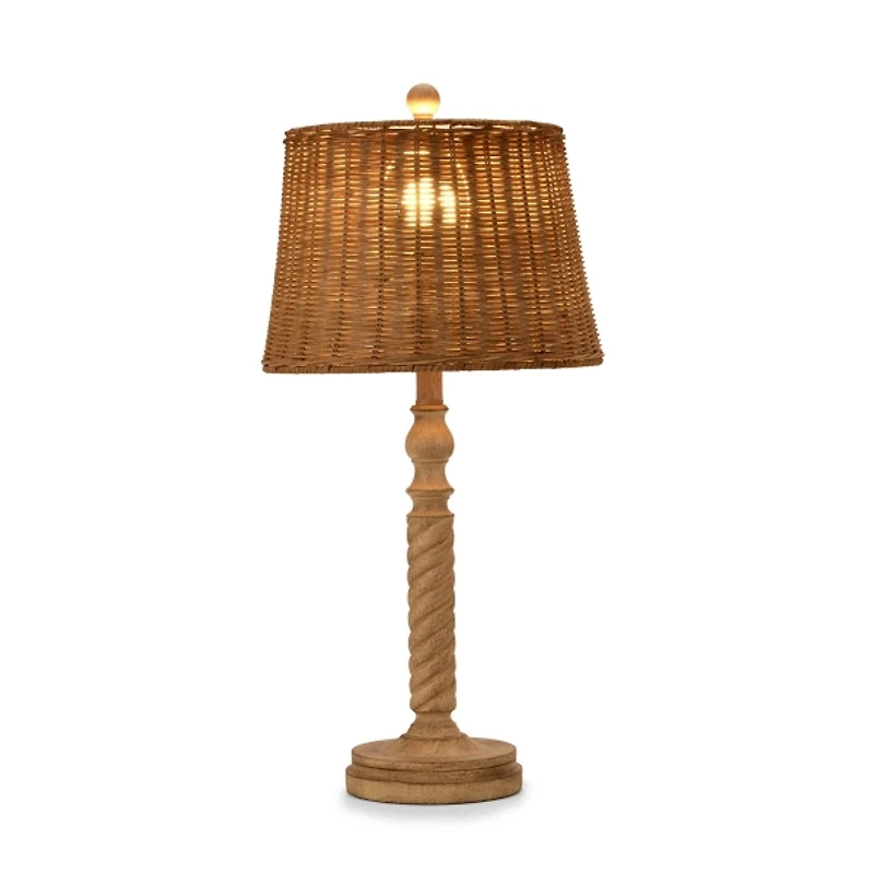 Twisted Rattan Shade Table Lamp
