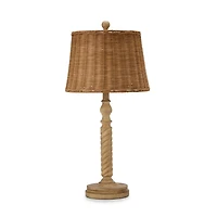 Twisted Rattan Shade Table Lamp