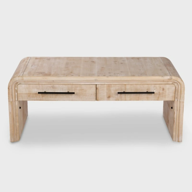 Whitewashed Pasadena Wood Coffee Table