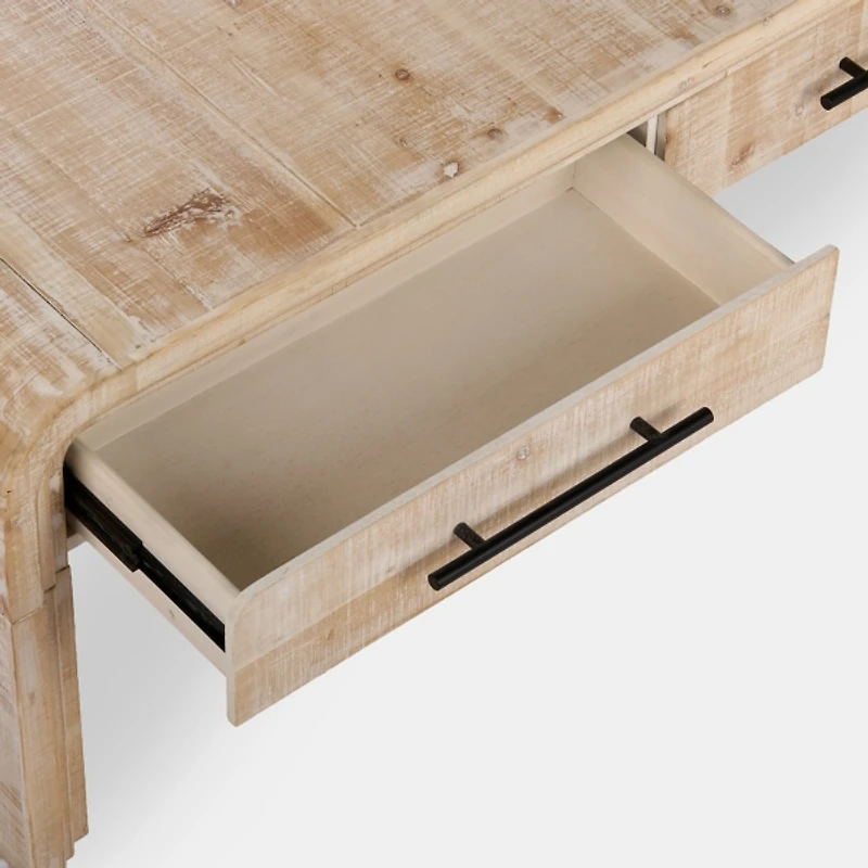 Whitewashed Pasadena Wood Coffee Table