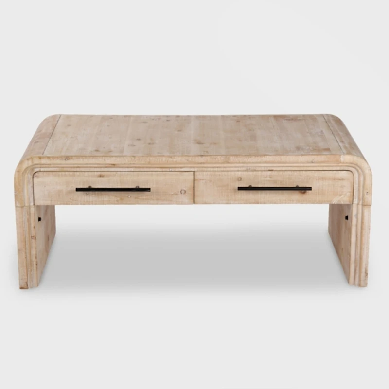 Whitewashed Pasadena Wood Coffee Table