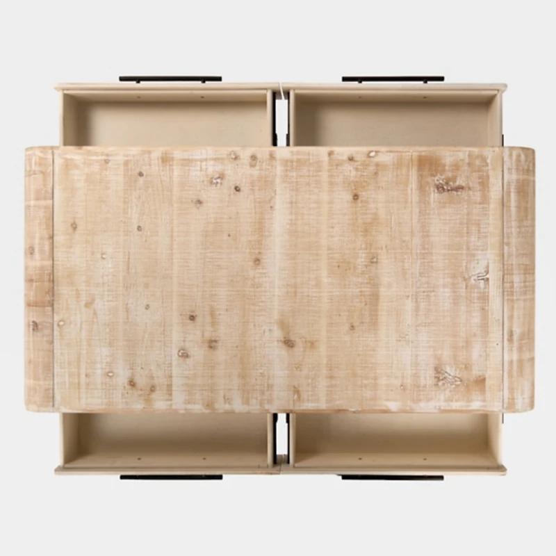 Whitewashed Pasadena Wood Coffee Table