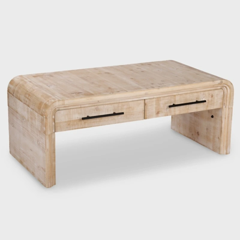 Whitewashed Pasadena Wood Coffee Table