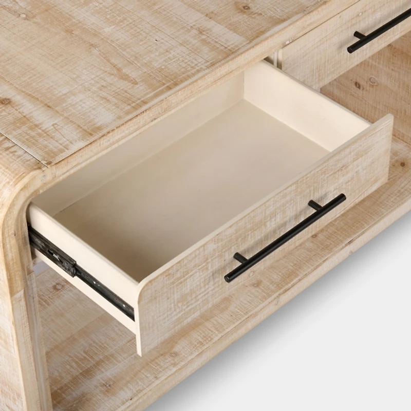 Whitewashed Pasadena Wood Console Table